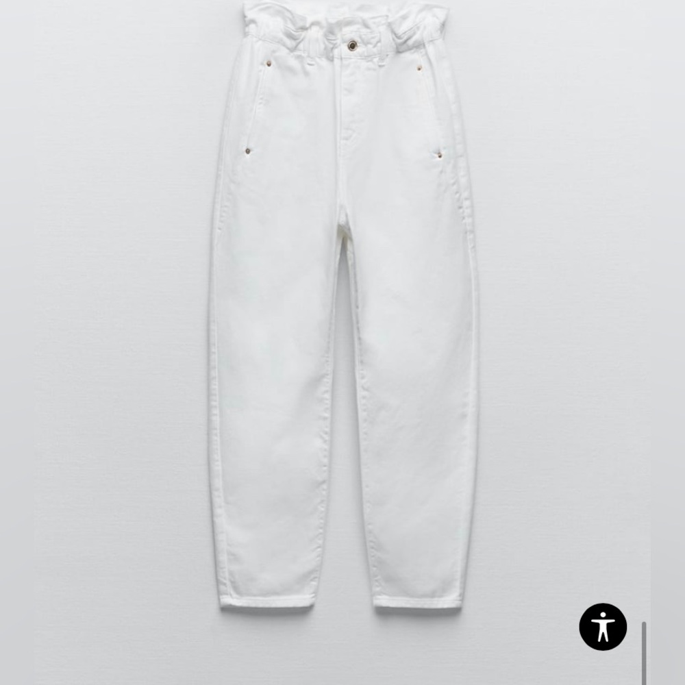 White Zara High Waisted Jeans